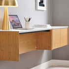 Modway - Kinetic Support mural de 49" Bureau avec armoire et tablette - White Natural-6