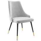 Modway - Adorn Touffe Performance Velvet Fauteuil d’appoint de salle à manger - Gris clair-Chaise à manger vintage moderne d’accent