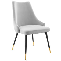 Modway - Adorn Touffe Performance Velvet Fauteuil d’appoint de salle à manger - Gris clair-Chaise à manger vintage moderne d’accent