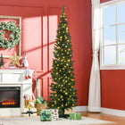 HOMCOM - Arbre de Noël artificiel illuminé 6 pi avec lumières LED blanc chaud-499 branches d'arbre réalistes créent un arbre complet et réaliste 