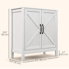 HOMCOM - Armoire de rangement de cuisine style ferme 31,5 po L - blanc-Faibles émissions de formaldéhyde grâce au panneau de particules de grade P2 