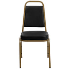 Flash Furniture – Chaise banquet empilable HERCULES à dossier trapèze, siège 2,5 po, doré, vinyle noir (FDBHF1AGBK)-Chaise de banquet multi-usages