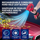 Bullseye - Souffleur d'air sans fil rechargeable de 20 V pour feuilles et poussière avec batterie et chargeur-La batterie au lithium-ion rechargeable de 20 V avec protection contre les surcharges offre de longues durées d'utilisation sans fil, sans essence ni cordon