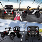Qaba - Camion électrique pour enfants 12V avec double moteur - blanc-Amortisseurs arrière et grandes roues pour une conduite confortable 