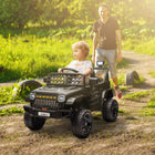 Qaba - Voiture camion pour enfants 12V avec télécommande, portes ouvrables - noir-Démarrage progressif et suspension à ressorts assurent des trajets en douceur sur différentes surfaces