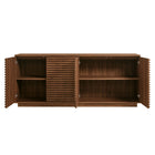 Modway - Render 4 portes Cannelé Meuble de télévision pour meuble de buffet - Noyer-8