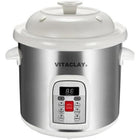 Vitaclay - Multicrocks et marmites Smart Stoneware - 6,5 qt.-Notre réglage à basse température ajoute un bonus supplémentaire - yogourt crémeux riche en probiotiques. Découvrez le secret culinaire de la nature pour une bonne santé et vitalité - de l’argile non émaillée. L’argile organique active les enzymes et les minéraux dans vos aliments, de sorte qu’elle extrait des saveurs et des nutriments supplémentaires de vos recettes. L’argile est également alcalinisante, paramagnétique et infrarouge. L’argile non