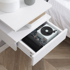 HOMCOM - Table de nuit flottante avec tiroir et étagère ouverte - blanc - lot de 2-Assemblage requis
