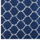 Modway - Solvea Treillis marocain Tapis 5 pi l x 8 pi L Shag Area - Marine et Ivoire-Résistant aux taches / Facile à nettoyer