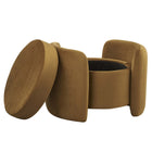 Modway - Nebula Velours Performance Rembourré Ottoman - Cognac-Rembourrage en mousse dense