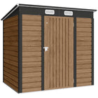 Outsunny - Abri de rangement extérieur 6 pi x 4 pi - teck-Sept colonnes de soutien avec traverses et kit de fondation pour une stabilité renforcée
