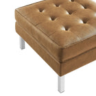 Modway - Loft Touffe Cuir végane Ottoman - Silver Tan-Capsules de pied non marquées