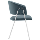 Modway - Nella Rembourré Performance Velvet Chaise à manger Ensemble de 2 - Cadet Blue-Goupilles de pied protectrices