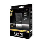 Lexar - SSD portable Professional Go avec Hub - 2 To - Noir-Ultra-compact pour que vous puissiez toujours le garder avec vous pour une créativité spontanée à tout moment et en tout lieu