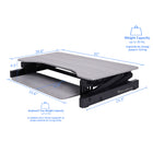 Rocelco - Élévateur de bureau à hauteur réglable assis-debout de 32 po ADR avec poignées faciles à soulever - Gris-Disponible en noir, blanc ou gris