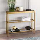 Hudson&Canal - Console Alexis 91 cm (36 po) - Laiton-Une finition en laiton fabriquée à la main est appliquée sur le cadre en acier