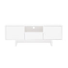 Manhattan Comfort - Meuble TV moderne Ella 59,1 po - Blanc-Meuble TV moderne pour salon