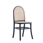 Manhattan Comfort - Lot de 4 chaises de salle à manger Paragon 44,5 cm style industriel chic - noir et gris-Dossier haut rond unique pour le style et le confort