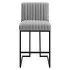 Modway - Indulge Chenal Touffé Tissu Tabourets de comptoir - Gris clair - Ensemble de 2-8