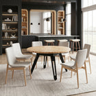 Zuo - Divat Tabouret de comptoir - Beige/Noyer - Ensemble de 2-Dimensions: 18,5 po L x 18,5 po L x 27,0 po H