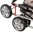 PawHut - Poussette pour chien à 4 roues, transporteur pliable pour chien et chat avec auvent pare-soleil, frein, laisse de sécurité, porte-gobelet, brun-Compartiment de rangement inférieur et porte-gobelet pour un accès facile aux accessoires pour animaux et aux effets personnels 
