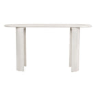 Zuo - Risan Console Table - Blanc vieilli-Plateau de forme ovale en bois de manguier blanchi