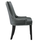 Modway - Marquis Cuir végane Chaise à manger - Gris-Épingles de pied non marquées