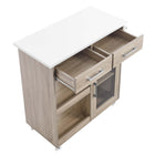 Modway - Culinary Chariot de cuisine avec barre à serviettes, Chêne Blanc-9