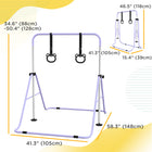 Qaba - Barre de gymnastique horizontale pliable pour enfants - Violet-Cinq niveaux de hauteur réglables pour s'adapter à la croissance des enfants 