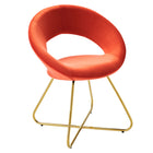 Modway - Nouvelle Performance Velvet Chaise à manger Ensemble de 2 - Orange dorée-Rembourrage en mousse dense