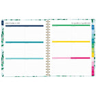 Emily Ley - Simplified Agenda scolaire hebdomadaire/mensuel 2026-2027 - 11 po H x 9 po l - Savannah Blooms - bilingue-Une semaine sur deux pages comprenant un espace de planification et une section pour cocher les tâches terminées. 