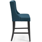 Modway - Baronet Bouton à touffe Tissu rembourré Tabouret de comptoir - Azure-Soutien de ressort sinueux