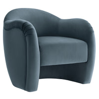 Modway - Compose Performance Velvet Chaise d’accent - Cadet Blue-Chaise d’accent polyvalente