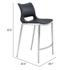 Zuo - Ace Tabouret de comptoir - Noir/Silver - Ensemble de 2-7