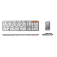 ProtoArc - Combiné clavier et souris Bluetooth rétroéclairé pour Mac - Blanc-La souris et le clavier sans fil sont tous deux équipés de piles rechargeables, la souris étant équipée d’une batterie lithium intégrée de 300 mAh et le clavier d’une capacité plus grande de 1200 mAh