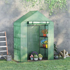 Outsunny - Serre de jardin 55 po L x 28 po l x 75 po H avec 4 étagères-Extension de couverture de 4 po à enterrer dans le sol pour plus de stabilité  
