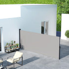 Outsunny - Store latéral rétractable - 13 pi x 6 pi - gris clair-Store rétractable : vous pouvez dérouler ou rétracter le store enrouleur en douceur

