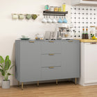 HOMCOM - Buffet 47,2 po L - gris-Étagère réglable à 3 niveaux pour s'adapter à différentes hauteurs d'objets 