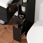 HOMCOM - Armoire de salle de bain étroite avec tiroir et étagères ouvertes - noir-Assemblage requis 