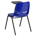 Flash Furniture - Chaise coquille ergonomique bleue avec accoudoir-tablette rabattable pour droitiers-Capacité de poids de 880 lb