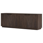 Hudson&Canal - Meuble TV Mansfield pour téléviseurs jusqu'à 78" - Alder Brown-Le dessus a une capacité de poids de 75 lb, les étagères inférieures peuvent supporter 25 lb chacune