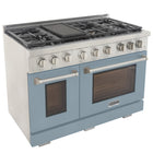 Kucht - 48 po Série KFX-X style professionnel au gaz propane - Acier inoxydable/Bleu pâle-Dimensions du produit 27,75 po L x 48 po L x 36 po H