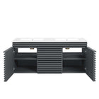 Modway - Render Fixation murale de 48" Vanette de salle de bain - Gris blanc-7