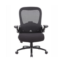 Nicer Interior - Chaise de travail à bras rabattable pour utilisation intensive-Le support lombaire réglable intégré aide à soulager le stress du bas du dos et offre un soutien pendant de longues périodes assises