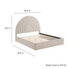 Modway - Solana Arqué Performance Velvet Lit plateforme Queen, Amande-8