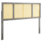 Modway - Delmare Canne Tête de lit complète, Gris-Tête de lit en bois entier