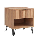 Manhattan Comfort - DUMBO 20,07" Table de nuit moderne 1 tiroir - Brun doré - Lot de 2-17,73 po L x 20,07 po l x 21,65 po H