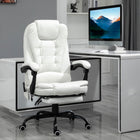 Vinsetto - Chaise de bureau de massage à vibrations 7 points avec roulettes pivotantes - blanc-Détendez‑vous avec une inclinaison à 155 degrés
