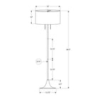 Monarch Specialties - 9681 61"H Lampadaire - Métal Argenté, Abat-Jour Ivoire / Crème-Un interrupteur à chaîne pratique permet un contrôle rapide et facile de l'allumage/extinction pour un éclairage simple et fiable