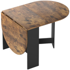 HOMCOM - Table à manger ovale rabattable gain de place pour 4 à 6 personnes - brun rustique-Le design à abattant permet trois configurations : sans abattant, avec un abattant ou deux 